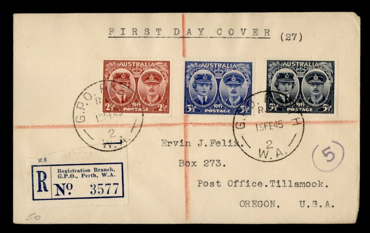 Dr Who 1945 Australia Fdc Combo Military? G37080