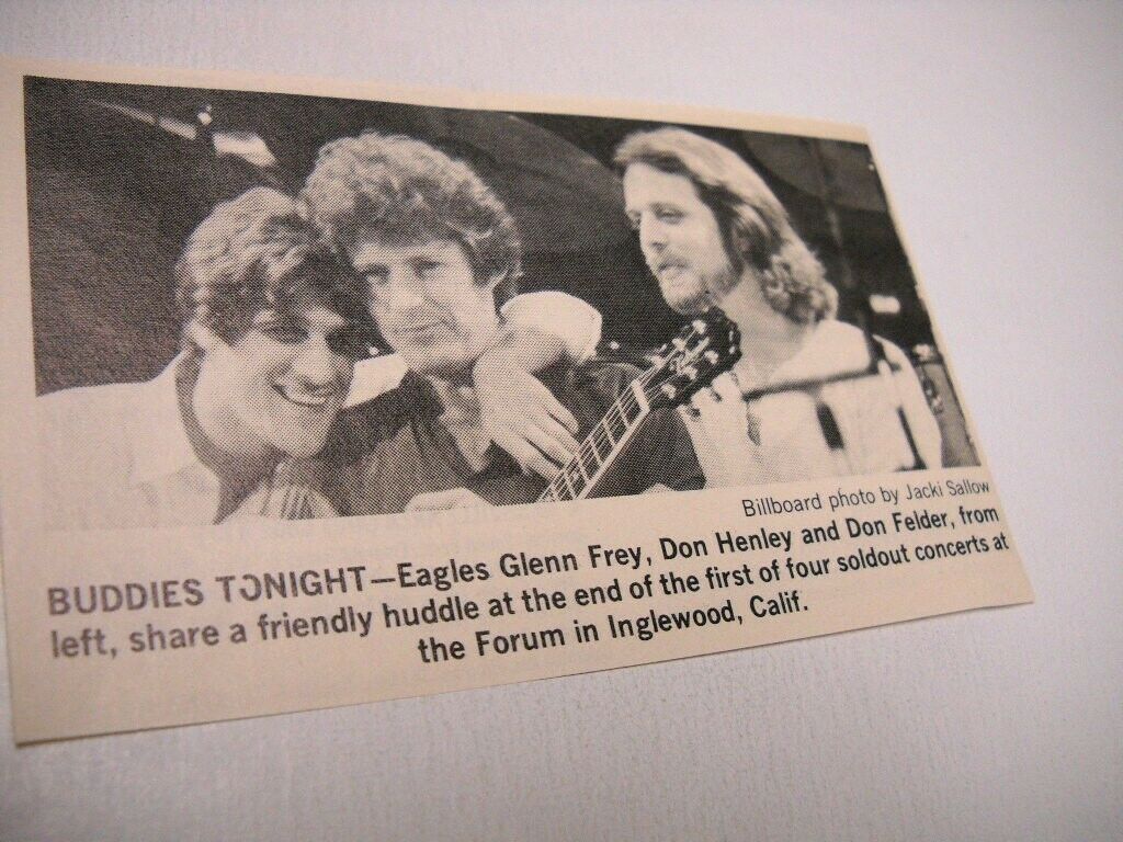 Eagles Are Buddies Tonight 1980 Music Biz Promo Pic/text