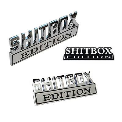 2pc Shitbox Edition Chrome Emblem Badges Fits Chevy Ford Car Truck